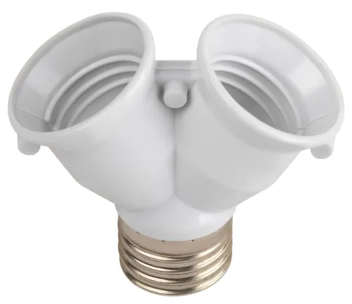 Патрон переходник ЭРА с цоколя Е27 на 2 E27, 220В / электрика