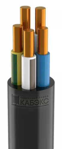 Силовой кабель Кабэкс ППГнг(А)-HF в полимерной изоляции круглый, 5х4-0.66 черный, 1м / провод