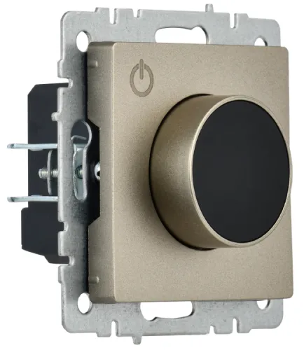 Термостат IEK Brite ТС10-1-БрШ, шампань, 70.8×70.8×48.4мм, 16А 3500Вт