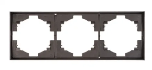 Рамка электроустановочная Kranz Strong, графит, 3 поста, KR-78-0753-6