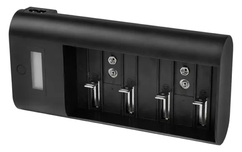 Зарядное устройство Фаzа / Фаза CNA-6IS-12 для аккумуляторных батареек типа AA, AAA, C, D, 9 в пластиковом корпусе, черный, 250мА, 6 каналов / зарядка