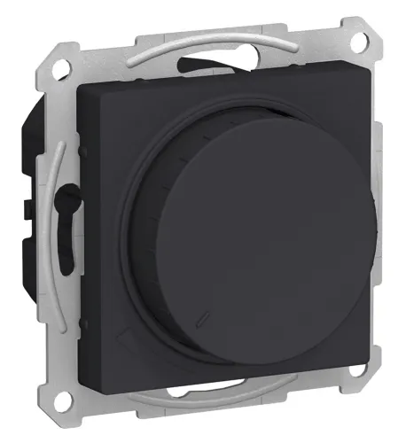 Диммер Systeme Electric AtlasDesign поворотно-нажимной, карбон, 400Вт, IP20