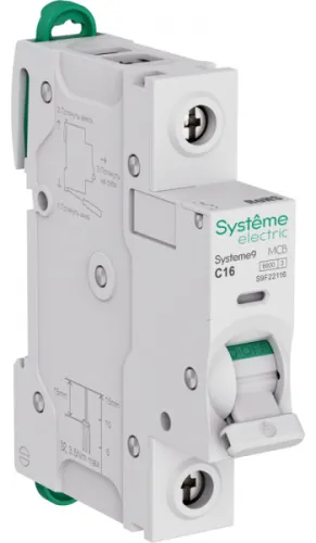Автоматический выключатель Systeme Electric Systeme9 1Р 16А 230В S9F22116