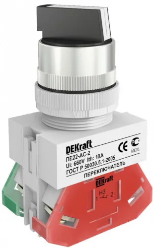 Переключатель кулачковый DEKraft ПЕ-22, черный, 220В IP54