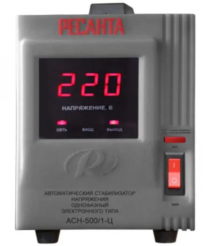 Стабилизатор напряжения Ресанта АСН-500/1-Ц, релейный, 500Вт