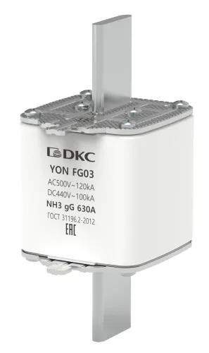 Вставка плавкая DKC YON ножевого типа FG3, 630А 500V, 1FG03-0630