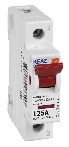 Выключатель нагрузки КЭАЗ OptiDin BM63PL-1125-УХЛ3 1P 125А