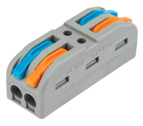 Клемма REXANT СМК 222-422, 2 полюса, серая, артикул 07-6263-2