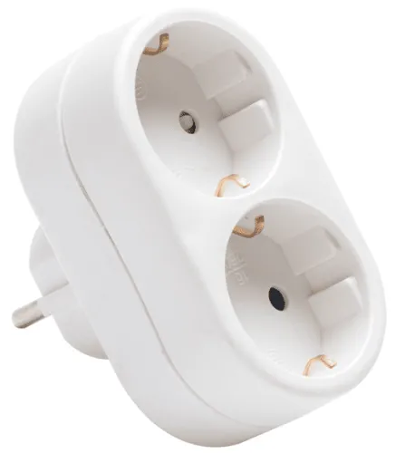 Разветвитель электрический Navigator NAD-L-2E-C-WH, 2 розетки