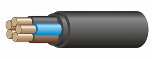 Силовой кабель Радиус ВВГнг(А)-LS в ПВХ изоляции круглый, 5х10-0.66 (ож) ГОСТ черный, 1м / провод