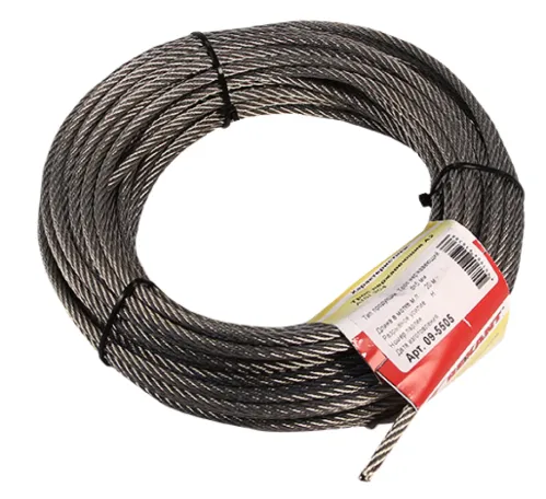 Трос REXANT, стальной 5мм, моток 20м, артикул 09-5505