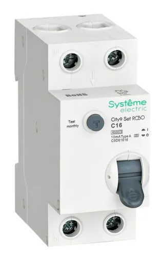 Дифференциальный автомат Systeme Electric City9 1P+N 16А 10мА тип A