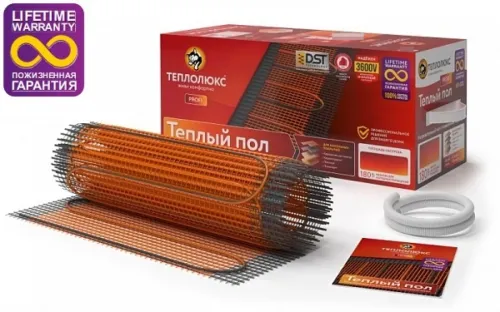 Нагревательный мат Теплолюкс ProfiMat под плитку, без терморегулятора, оранжевый, площадь 1.5кв.м, максимальная мощность 270Вт / теплый пол электрический