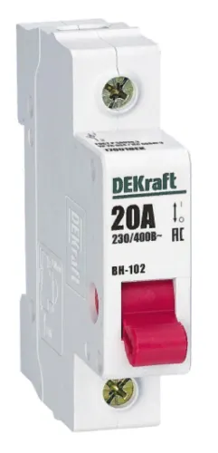 Выключатель нагрузки DEKraft ВН-102 1P 20A 17001DEK