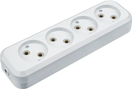 Блок розеток Navigator NCA-BL01-04-X-WH, 4 гнезда 16А 3500Вт IP20