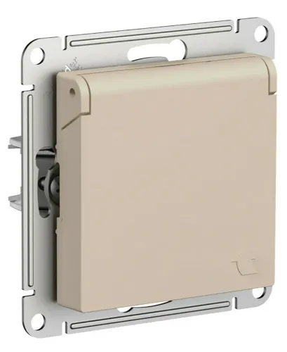 Розетка Systeme Electric AtlasDesign, 16А 250В, песочный, ATN001246