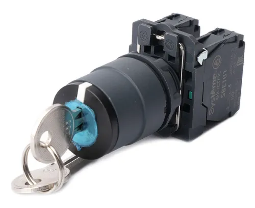 Выключатель пакетный Systeme Electric / Систем Электрик SB5 модульный в сборе, 22мм, 3 положения с фиксацией и ключом, 2НО, SB5AG03 / переключатель