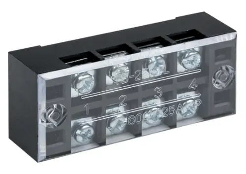Блок зажимов EKF / ЕКФ PROxima TB-2504, в корпусе из пластика, черный, 2.5мм2, 25А, 4 пары контактов / электрика