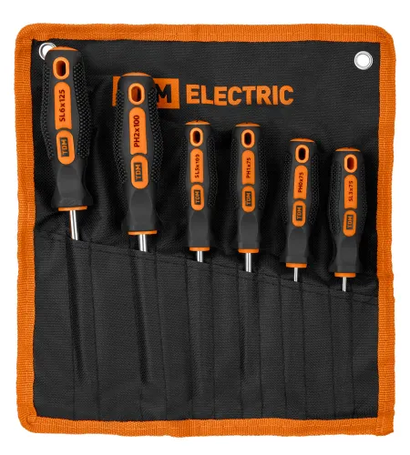 Набор отверток TDM Electric / ТДМ Электрик Алмаз в тканевом чехле, 6 предметов / инструменты