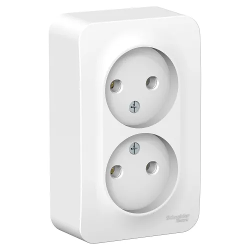 Розетка силовая штепсельная Systeme Electric / Систем Электрик BLANCA, 16А 250В IP20 белый, без заземляющего контакта с изолирующей пластиной BLNRA000211 / электрооборудование