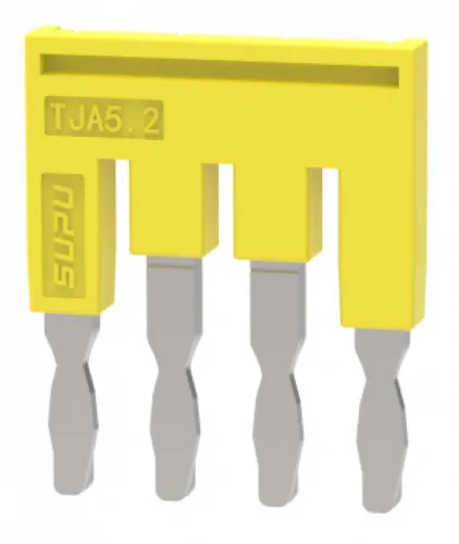 Перемычка для клеммной колодки Supu / Супу вставная для клемм на 2.5 кв.мм, желтый, 4 полюса / электрика