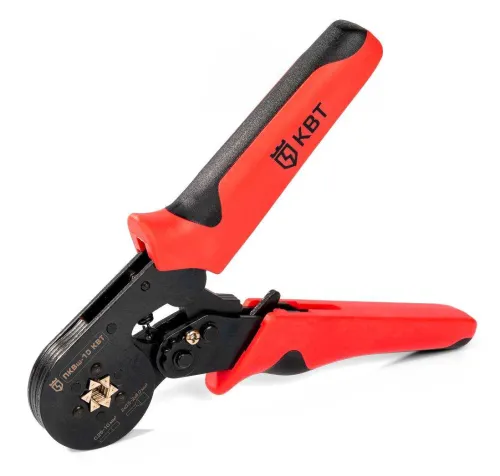 Пресс-клещи КВТ Профи ПКВш-10 шестигранные для опрессовки втулочных наконечников, длина 170мм, поперечное сечение 0.25-10мм² / кримпер