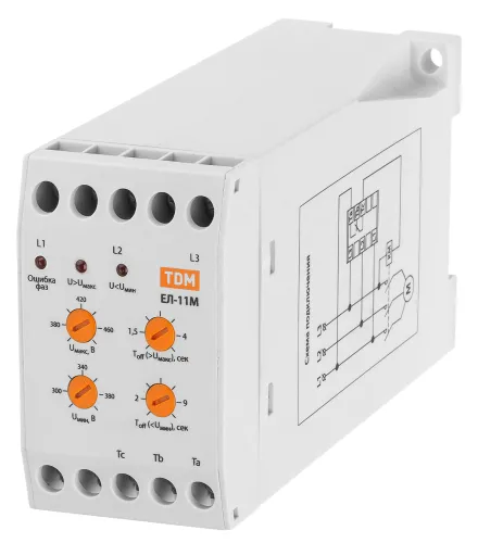Реле контроля фаз TDM Electric ЕЛ-11М-3х380В SQ1504-0005