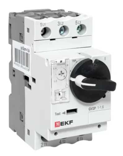 Пускатель EKF PROxima GV2P, термомагн. расцепитель, 1.6А 600В