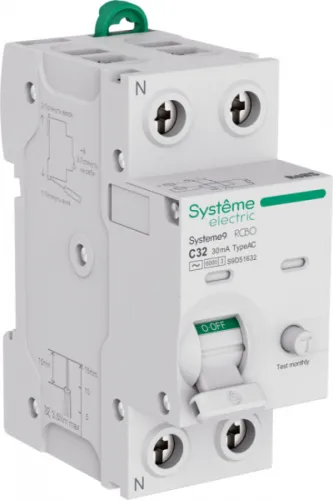 Дифференциальный автомат Systeme Electric Systeme9 1P+N 32А