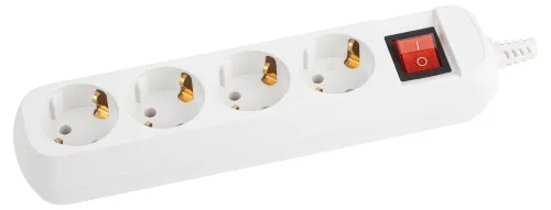 Блок розеток ЭРА KX-4es, 4 гнезда, 16А, 3500Вт, белый