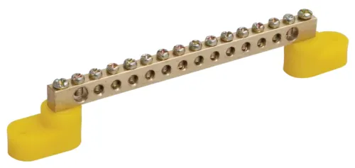 Шина IEK ШНИ-6х9-14-У2-Ж, латунь, 92×15×27.8мм, 100А