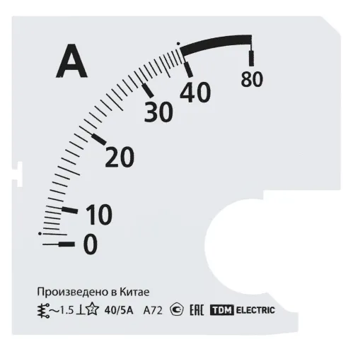Шкала сменная для амперметра TDM Electric А72 Х/5А, SQ1102-2049