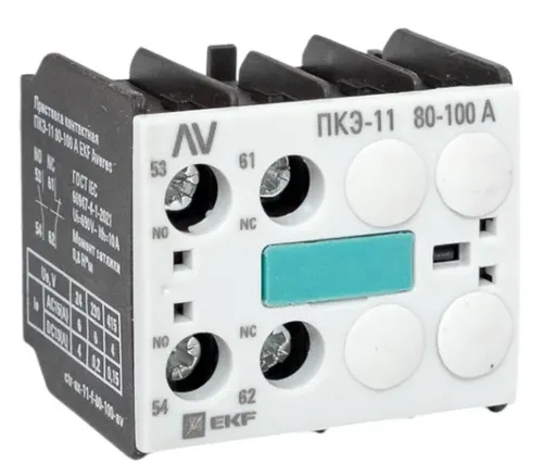 Приставка контактная EKF AVERES ПКЭ-11 пластик 80-100А NO+NC