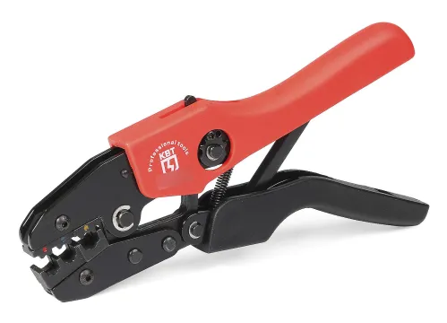 Пресс-клещи КВТ CTK-01 Профи для овального двухконтурного обжима изолированных наконечников с храповым механизмом, длина 220мм, поперечное сечение 0.5-6мм² / кримпер