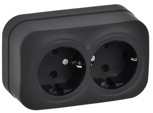 Розетка силовая штепсельная IEK Glory РС22-3-ХЧм, 16А 250В