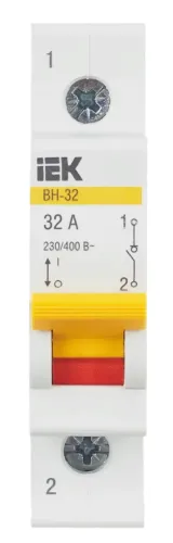 Выключатель нагрузки IEK / ИЭК ВН-32 мини-рубильник, 1П 32A, MNV10-1-032 / разъединитель