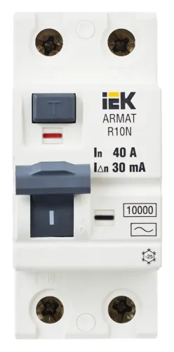 УЗО IEK ARMAT R10N, белый, 40A 30мА IP20, AR-R10N-2-040C030