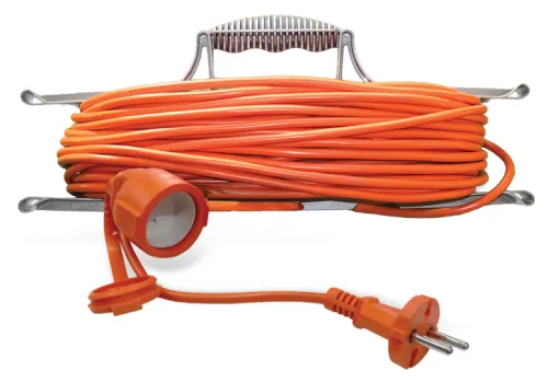 Удлинитель силовой на рамке UNIVersal / Юниверсал УШ-6 без заземления, провод ПВС 2х0.75, оранжевый, 1 штепсельное гнездо, IP54 20м, 9632016 / электрика