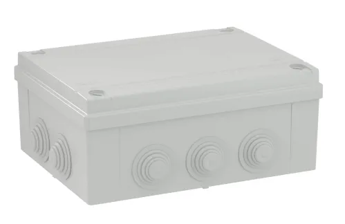 Коробка распределительная DKC наружная, серая, 10 вводов, IP55, 54300
