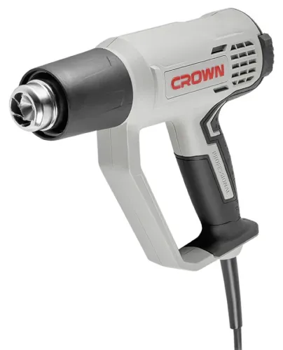 Строительный фен Crown CT19043K пистолетный, 2000Вт, серый
