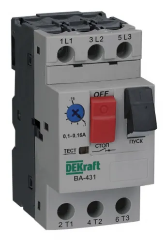 Пускатель кнопочный DEKraft ВА-431, 3 полюса, 690В 10А, 21229DEK