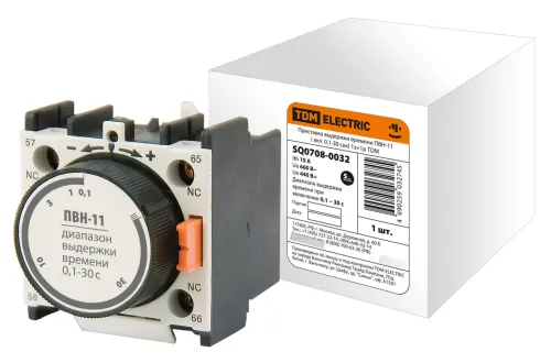 Приставка контактная TDM Electric ПВН-11, выдержка 0.1-30с, IP20