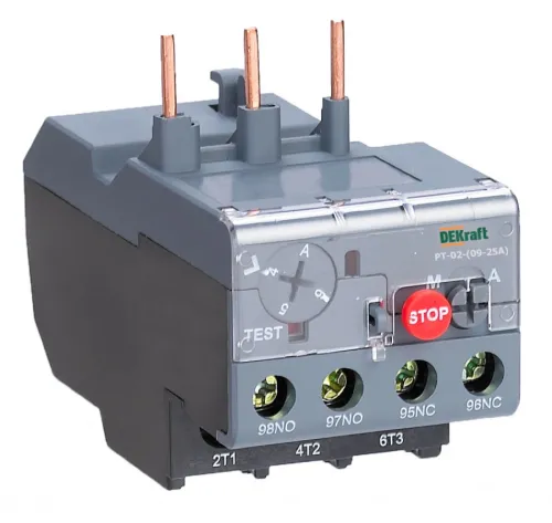 Реле тепловое DEKraft РТ-02 для контакторов 9А-25А 7А-10А