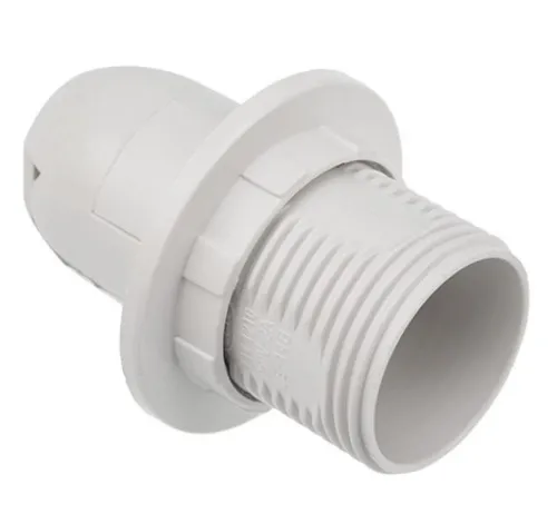 Патрон для лампы REXANT с кольцом, термопластик белый, E14