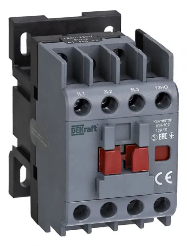 Контактор DEKraft КМ-102, 3P 12А 1НО+1НЗ 220В, 21910DEK