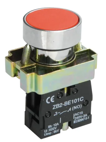 Кнопка управления IEK LAY5-BA42, красная, 1р 10А, IP40, BBT61-BA-K04