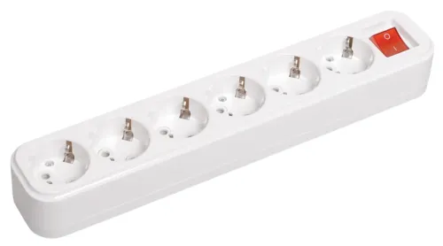 Блок розеток IEK Classic К06В 6 гнезд 16А белый KYP11-16-06-00-ZK