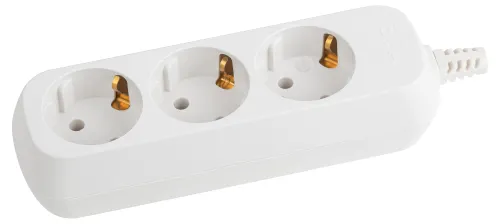 Блок розеток ЭРА KX-3e, 3 гнезда 16А 3500Вт IP20 с заземляющими контактами, белый Б0028338 / колодка электрическая для удлинителя
