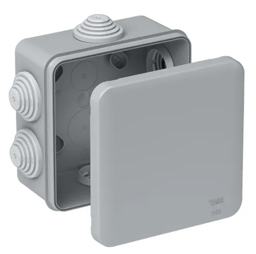 Распределительная коробка Systeme Electric / Систем Электрик 6 вводов, наружная серая 100х100х50мм, IP55, IMT350911 / монтажная