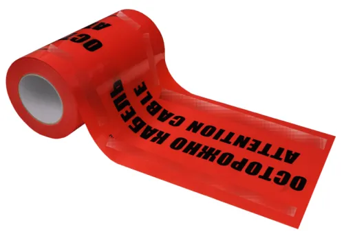 Сигнальная лента Техэнерго ЛСЭ-250, красная, ширина 250мм, длина 100м